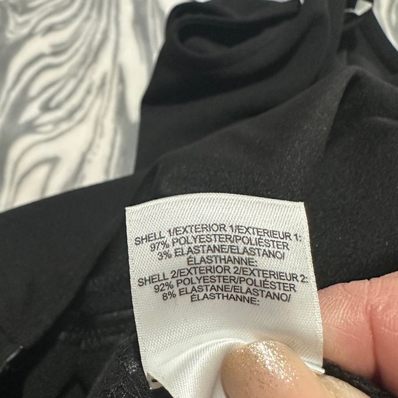 NWT Nine West Medium short black dress with stretch leather on the sides - Picture 5 of 5